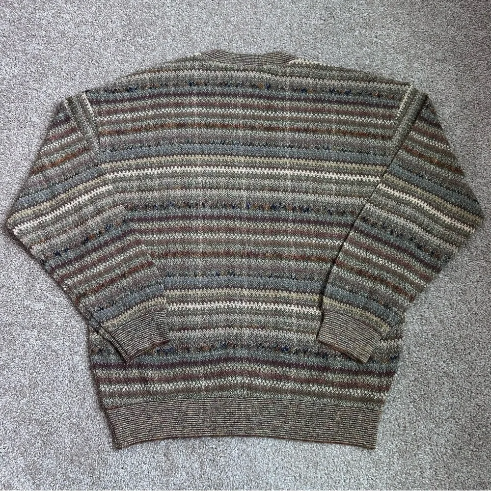 Jhane Barnes Men's Vintage XL Wool Blend Geometric Pullover Crewneck Sweater 90s - Picture 8 of 8